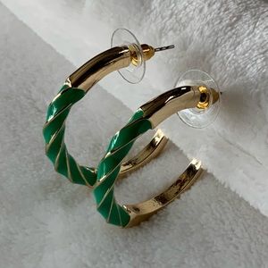 Oval Twist Open Hoop Earrings